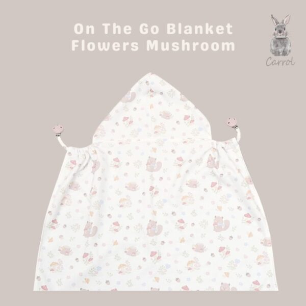 Carrol Baby On The Go Blanket Flowers Mushroom - Selimut On The Go Bayi - Gambar 2
