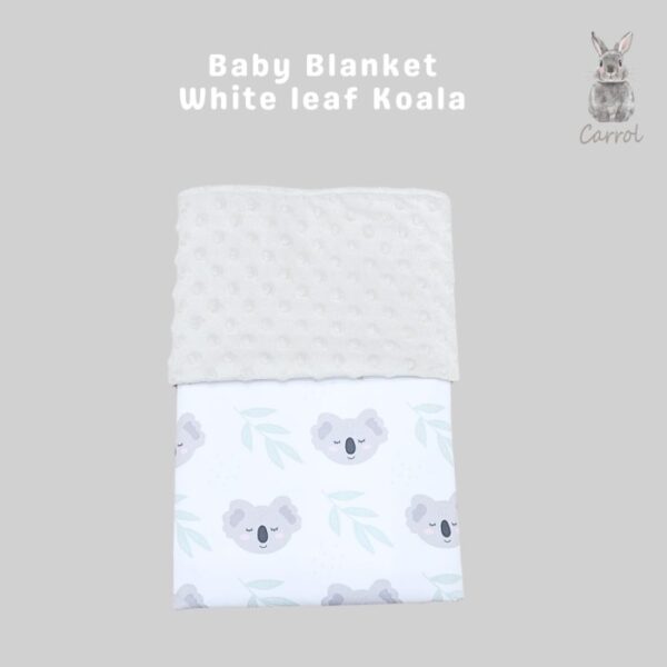 Carrol Baby Blanket White Leaf Koala - Baby Blanket - Hooded Blanket - Selimut Bayi - Gambar 2