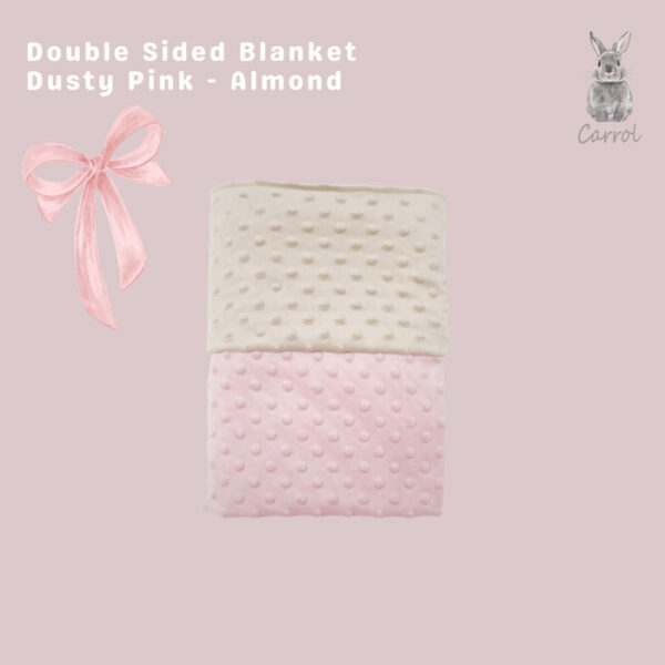 Carrol Baby Blanket Double Sided Dusty Pink Almond - Selimut Minky Bayi