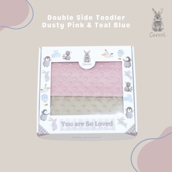 Carrol Baby Double Sided Toodler Blanket Dusty Pink Almond - Blanket Toodler - Selimut Anak