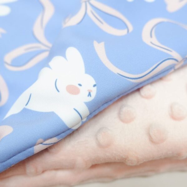 Carrol Baby Blanket Bunny Ribbon Blue - Baby Blanket - Hooded Blanket - Selimut Bayi - Gambar 5