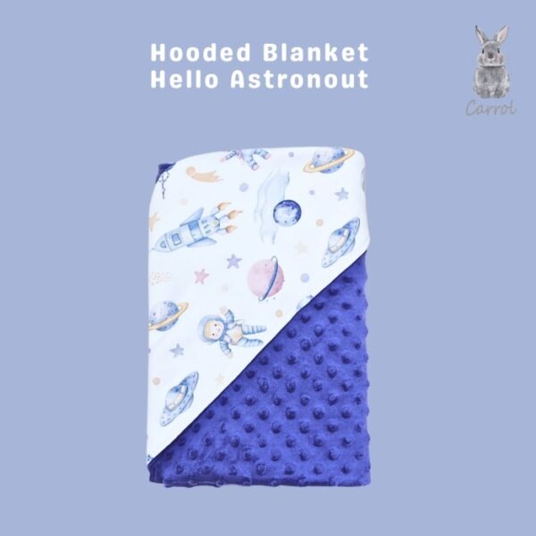 Carrol Baby Blanket Hello Astronaut - Baby Blanket - Hooded Blanket - Selimut Bayi - Gambar 2