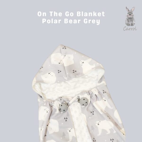 Carrol Baby On The Go Blanket Polar Bear Grey - Selimut On The Go Bayi