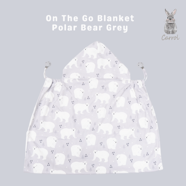Carrol Baby On The Go Blanket Polar Bear Grey - Selimut On The Go Bayi - Gambar 4