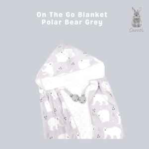 Carrol Baby On The Go Blanket Polar Bear Grey - Selimut On The Go Bayi