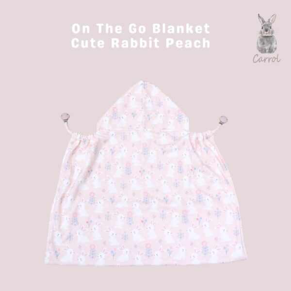 Carrol Baby On The Go Blanket Cute Rabbit Peach - Selimut On The Go Bayi - Gambar 2
