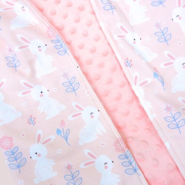 Carrol Baby On The Go Blanket Cute Rabbit Peach - Selimut On The Go Bayi - Gambar 4