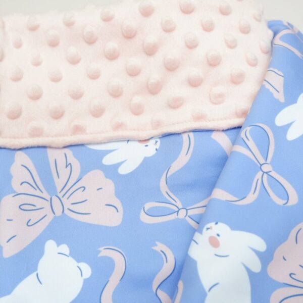 Carrol Baby Blanket Bunny Ribbon Blue - Baby Blanket - Hooded Blanket - Selimut Bayi - Gambar 3