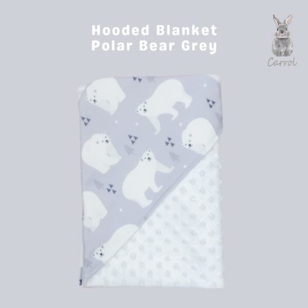 Carrol Baby Blanket Polar Bear Grey - Baby Blanket - Hooded Blanket - Selimut Bayi