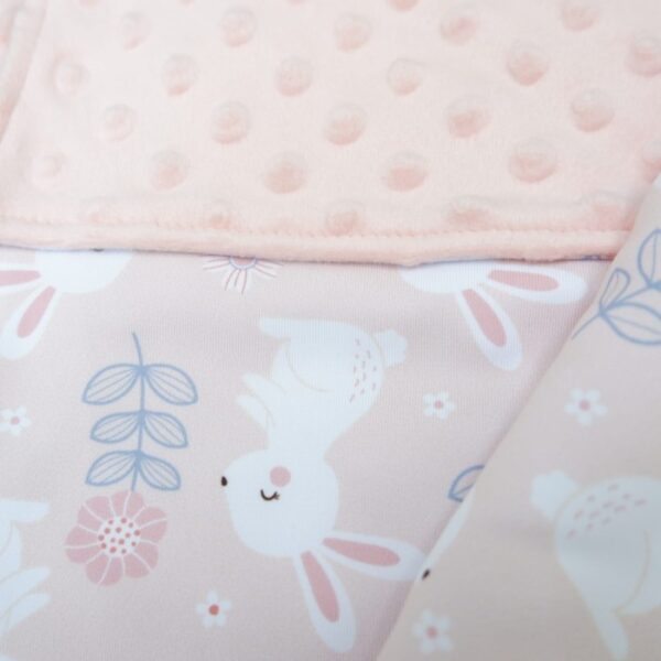 Carrol Baby Blanket Cute Rabbit Peach - Baby Blanket - Hooded Blanket - Selimut Bayi - Gambar 4