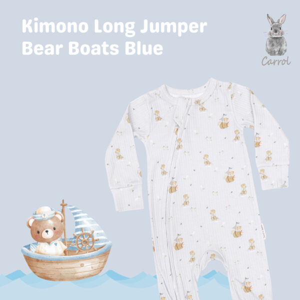 Carrol n Barrol Kimono Jumper Long Flowers n Sea Collections - Jumper Bayi Katun Ribbed Lucu - Jumper Motif Lucu - Gambar 5
