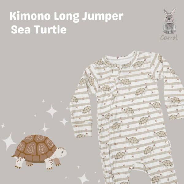 Carrol n Barrol Kimono Jumper Long Flowers n Sea Collections - Jumper Bayi Katun Ribbed Lucu - Jumper Motif Lucu - Gambar 4