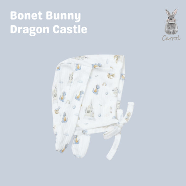 Carrol n Barrol Bonet Bunny Flowers n Sea Collection - Topi Bunny Bayi Katun Ribbed - Gambar 3