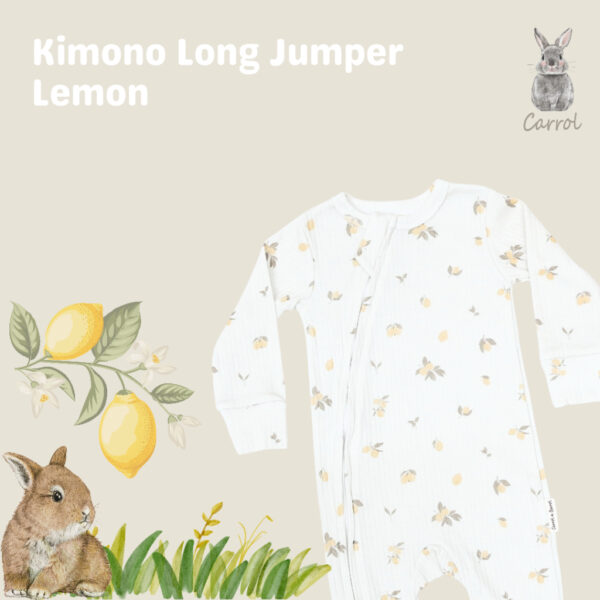 Carrol n Barrol Kimono Jumper Long Flowers n Sea Collections - Jumper Bayi Katun Ribbed Lucu - Jumper Motif Lucu - Gambar 3