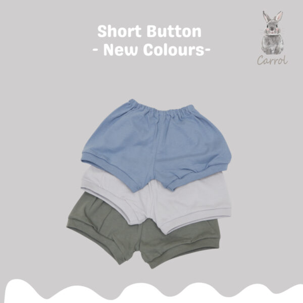 Carrol n Barrol Short Button Plain Forest Colors - Setelan Pendek Bayi Katun - Gambar 2