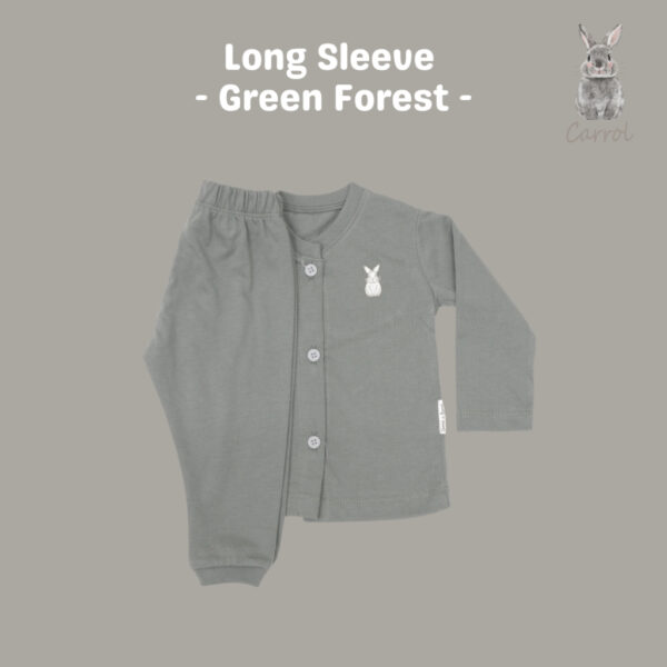 Carrol n Barrol Long Sleeve Plain Forest Colors Collections - Piyama Bayi - Setelan Panjang Katun - Gambar 6