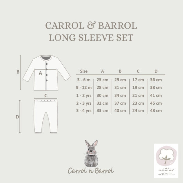 Carrol n Barrol Long Sleeve Plain Forest Colors Collections - Piyama Bayi - Setelan Panjang Katun - Gambar 7