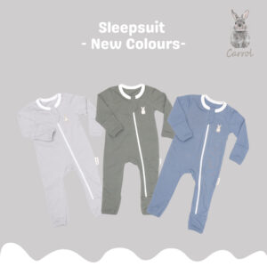 Carrol n Barrol Sleepsuit Plain Forest Colors Collections - Jumper Panjang Tutup Kaki - Sleepsuit Baby