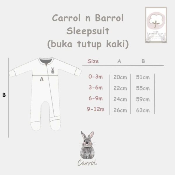 Carrol n Barrol Sleepsuit Plain Forest Colors Collections - Jumper Panjang Tutup Kaki - Sleepsuit Baby - Gambar 5