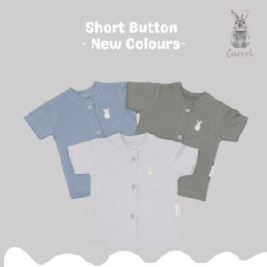 Carrol n Barrol Short Button Plain Forest Colors - Setelan Pendek Bayi Katun