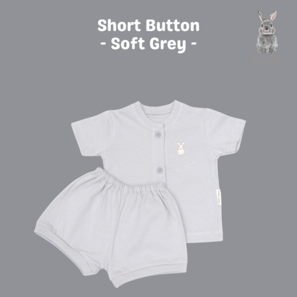 Carrol n Barrol Short Button Plain Forest Colors - Setelan Pendek Bayi Katun - Gambar 5