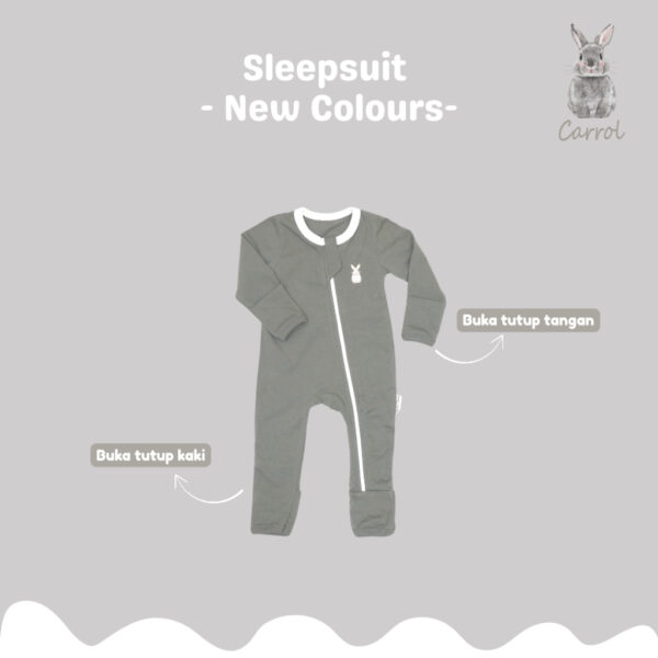 Carrol n Barrol Sleepsuit Plain Forest Colors Collections - Jumper Panjang Tutup Kaki - Sleepsuit Baby - Gambar 4