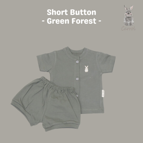 Carrol n Barrol Short Button Plain Forest Colors - Setelan Pendek Bayi Katun - Gambar 4