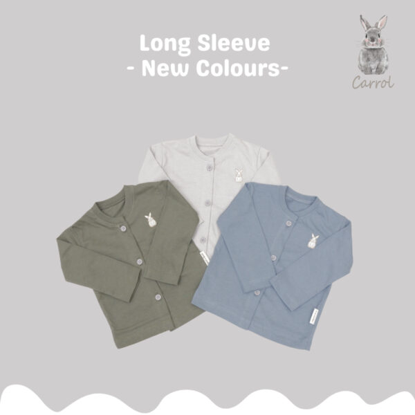 Carrol n Barrol Long Sleeve Plain Forest Colors Collections - Piyama Bayi - Setelan Panjang Katun - Gambar 2