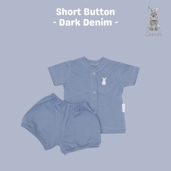 Carrol n Barrol Short Button Plain Forest Colors - Setelan Pendek Bayi Katun - Gambar 6