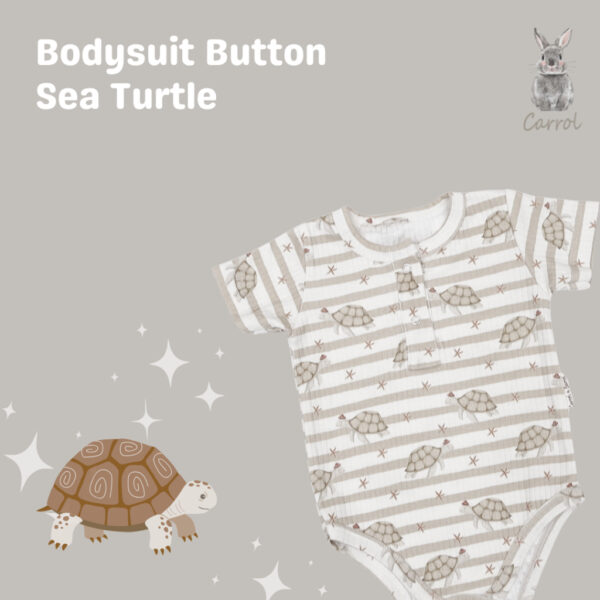 Carrol n Barrol Bodysuit Button Flowers n Sea Collections - Bodysuit Bayi Ribbed Katun Lucu - Bodysuit Motif Lucu - Gambar 3