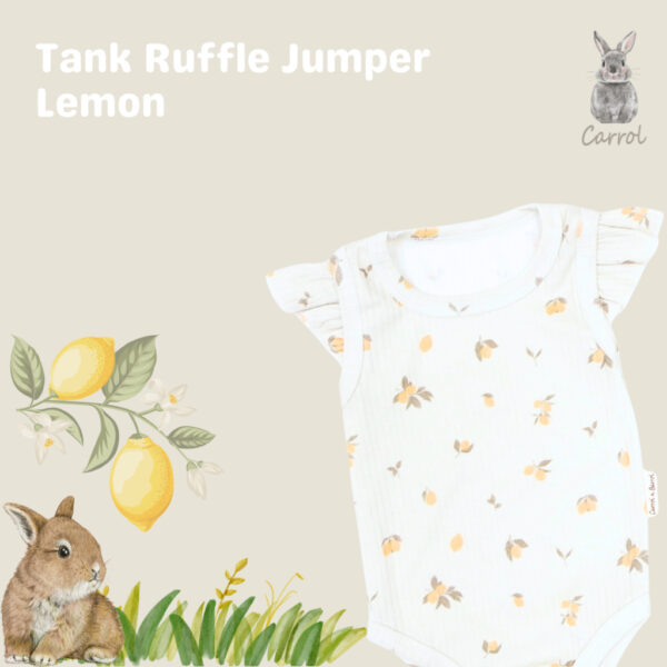 Carrol n Barrol Tank Ruffle Jumper Flowers n Sea Collections - Jumper Bayi Ruffle Lucu - Jumper ribbed katun lucu - Gambar 4