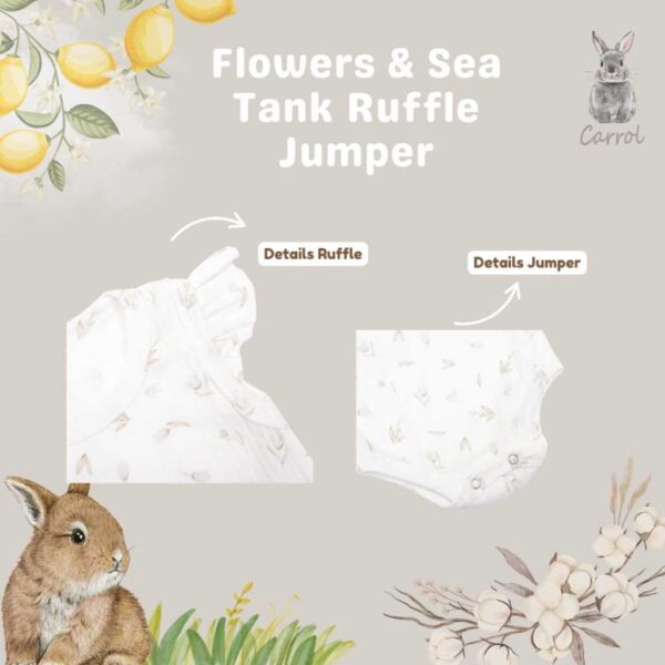 Carrol n Barrol Tank Ruffle Jumper Flowers n Sea Collections - Jumper Bayi Ruffle Lucu - Jumper ribbed katun lucu - Gambar 3
