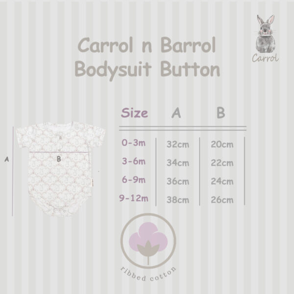 Carrol n Barrol Bodysuit Button Flowers n Sea Collections - Bodysuit Bayi Ribbed Katun Lucu - Bodysuit Motif Lucu - Gambar 4