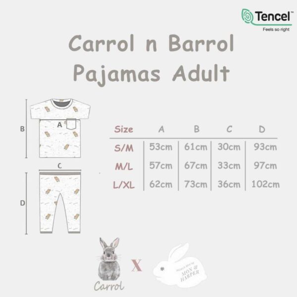Carrol n Barrol X Mon n Harper Pajamas Adult - Short Pajamas Adult - Mommy Pajamas - Baju Tidur Tencel - Carrol X Mon n Harper Collections - Gambar 9