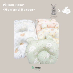 Carrol Baby X Mon n Harper New Born Pillow Bears Ears - Baby Pilow Tencel - Bantal Peyang - Bantal  Kepala Bayi Tencel - Carrol X Mon n Harper Collections