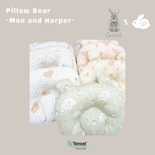 Carrol Baby X Mon n Harper New Born Pillow Bears Ears - Baby Pilow Tencel - Bantal Peyang - Bantal  Kepala Bayi Tencel - Carrol X Mon n Harper Collections