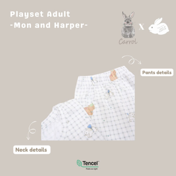 Carrol n Barrol X Mon n Harper Pajamas Adult - Short Pajamas Adult - Mommy Pajamas - Baju Tidur Tencel - Carrol X Mon n Harper Collections - Gambar 7