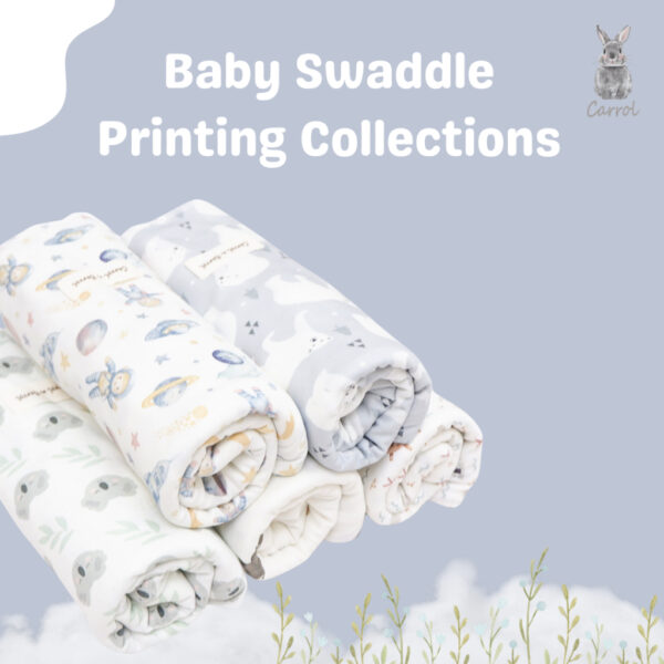Carrol n Barrol Swaddle Baby Bear n friends Collections - Bedong Bayi Katun Motif - Baby Swaddle Cotton