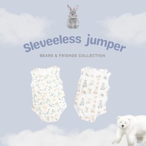 Carrol n Barrol Sleveless Jumper Bear n Friends Collections - Jumper Kutung Bayi - Berbahan Katun - Tanktop Jumper Bayi