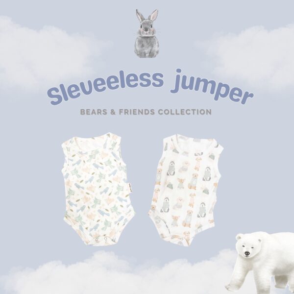 Carrol n Barrol Sleveless Jumper Bear n Friends Collections - Jumper Kutung Bayi - Berbahan Katun - Tanktop Jumper Bayi