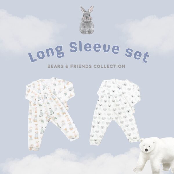 Carrol n Barrol Long Sleeve Bear n Friends Collections - Piyama Bayi Tangan Panjang - Piyama Katun Anak Lucu