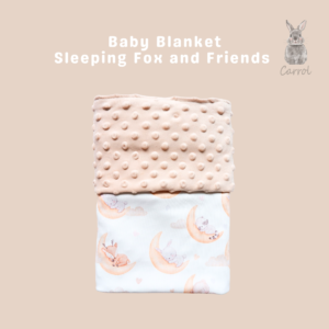 Carrol Baby Blanket Baby Sleeping Fox n Friends - Selimut Bayi - Selimut Minky