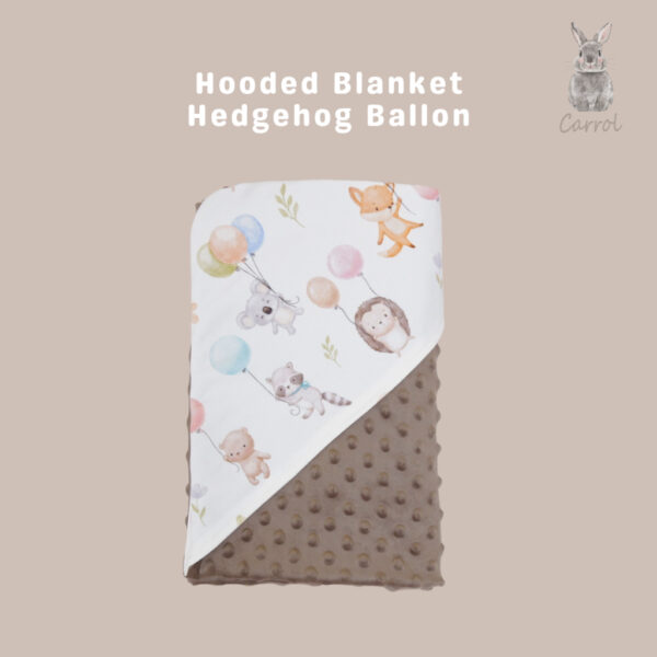 Carrol Baby Blanket Baby Hedgehog Ballon - Selimut Bayi - Selimut Minky - Gambar 2