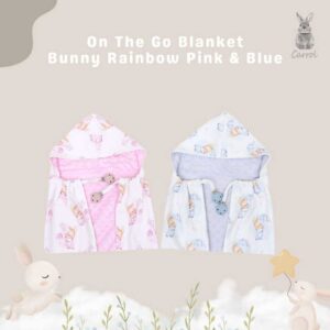 Carrol Baby On The Go Blanket Bunny Rainbow - Selimut On The Go Bayi