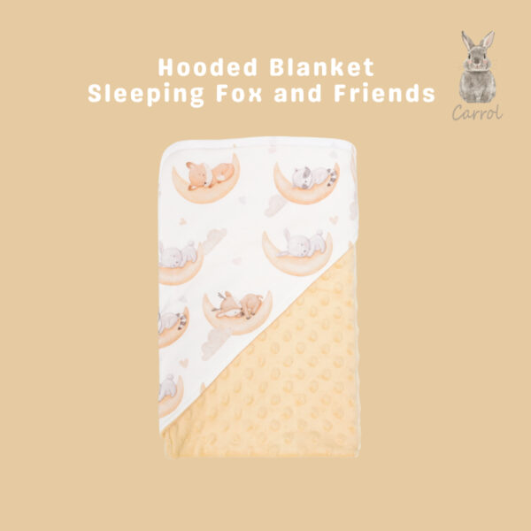 Carrol Baby Blanket Baby Sleeping Fox n Friends - Selimut Bayi - Selimut Minky - Gambar 2