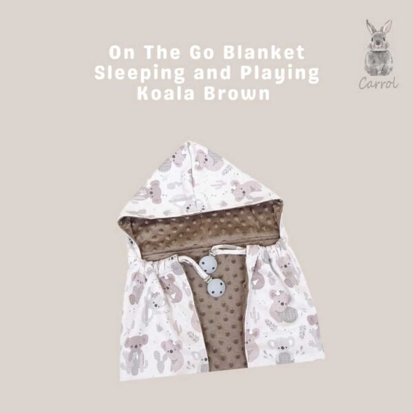 Carrol Baby On The Go Blanket Sleeping and Playing Koala Brown - Selimut On The Go Bayi