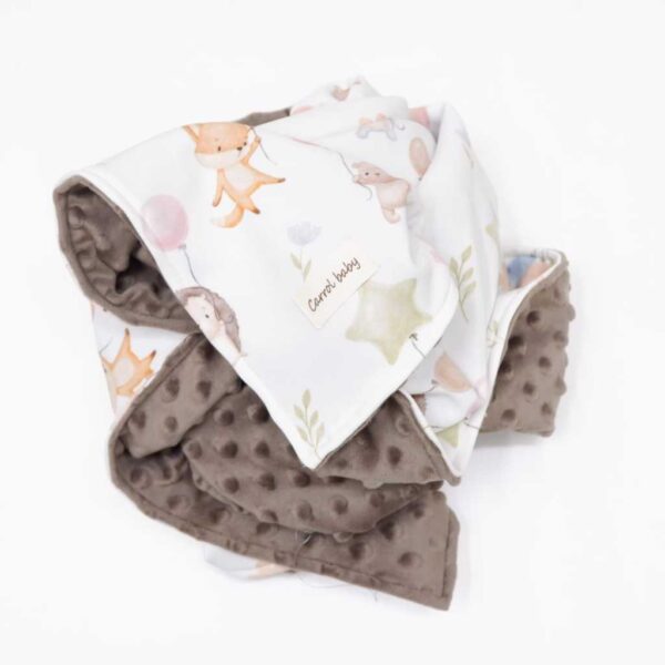 Carrol Baby Blanket Baby Hedgehog Ballon - Selimut Bayi - Selimut Minky - Gambar 5
