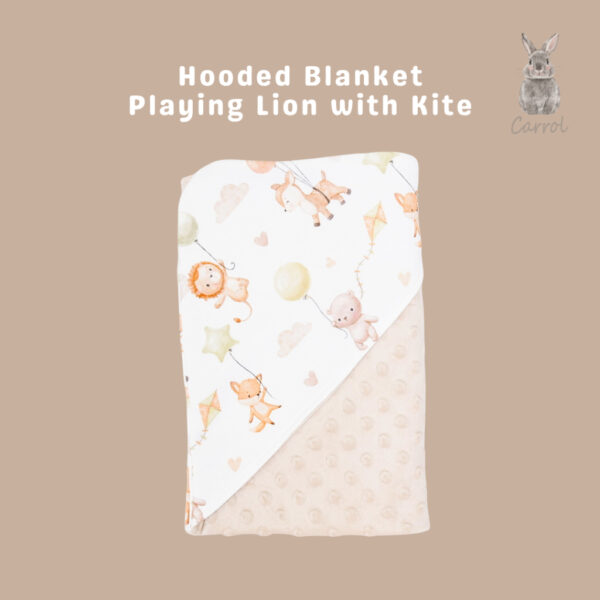 Carrol Baby Blanket Baby Playing Lion With Kite - Selimut Bayi - Selimut Minky - Gambar 2