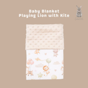 Carrol Baby Blanket Baby Playing Lion With Kite - Selimut Bayi - Selimut Minky