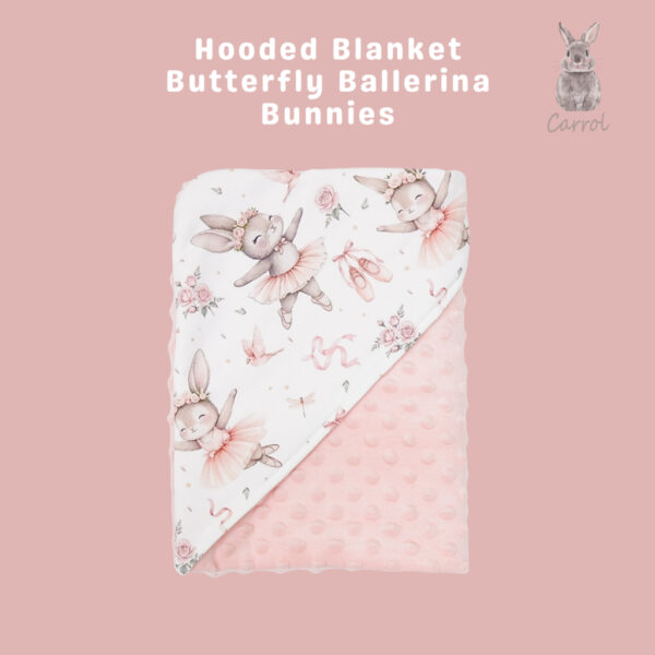 Carrol Baby Blanket Baby Butterfly Ballerina Bunnies - Selimut Bayi - Selimut Minky - Gambar 2